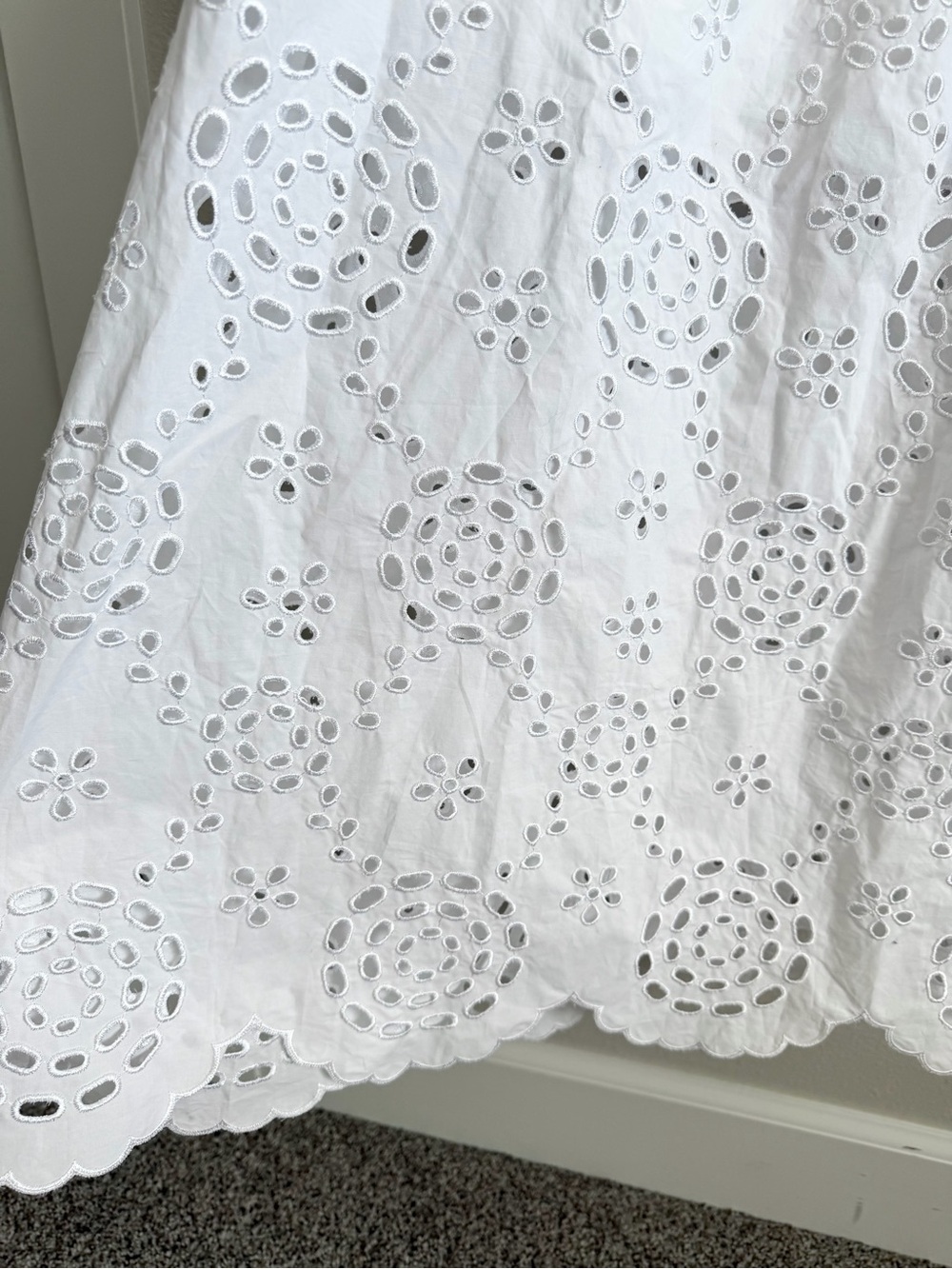 Madewell Embroidered Eyelet Poplin Dress Size 12 - Picture 7 of 11